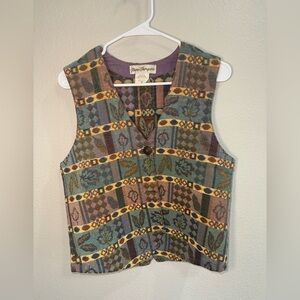 Norm Thompson, tapestry vest, boho, fall size medium